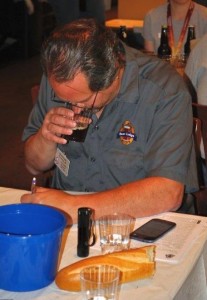 DC Homebrewers President  Bob Rouse judges a beer